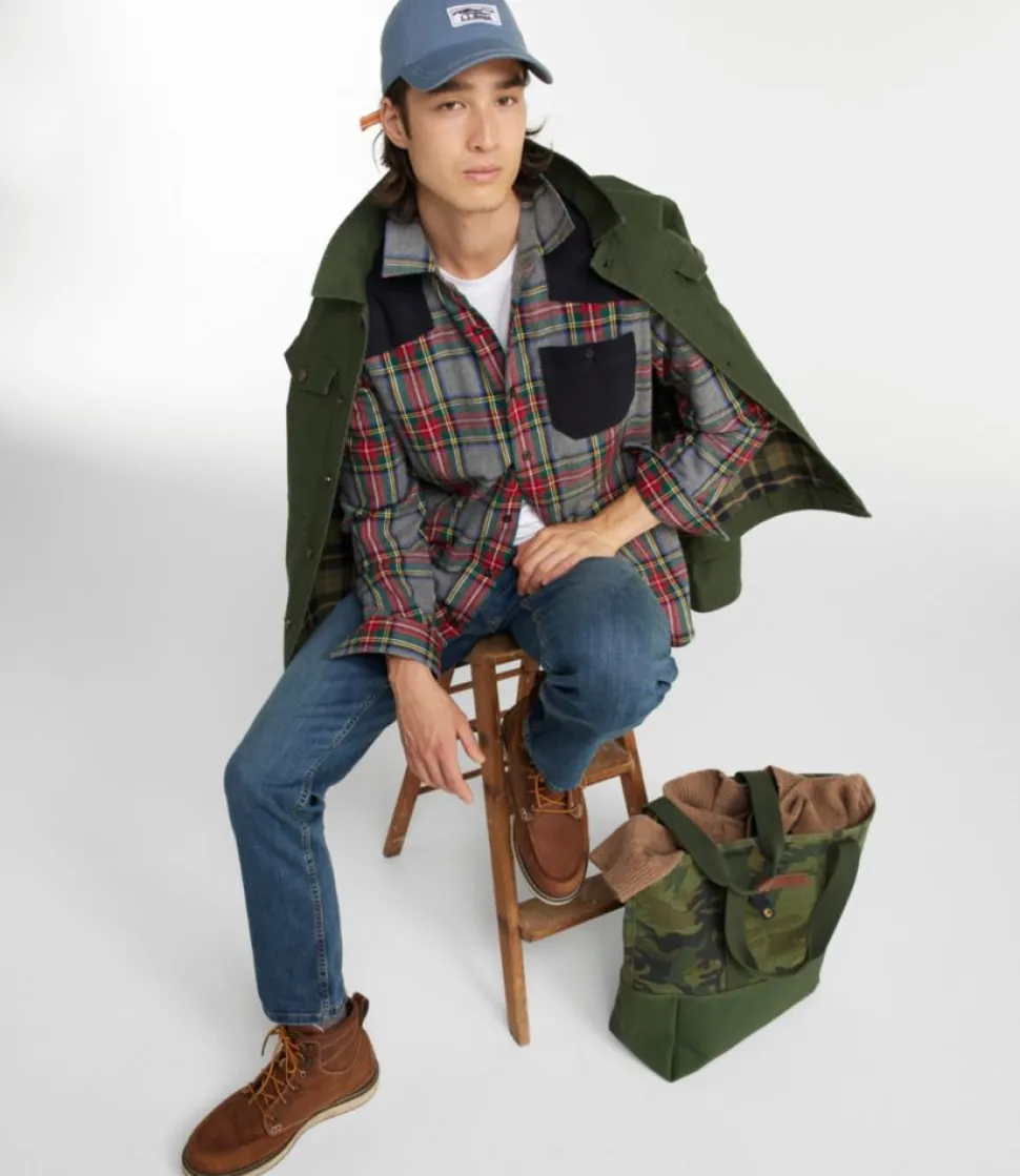 Fashion L.L.Bean "Men's Heritage Scotch Plaid Flannel Shirt, Slightly Fitted Untucked Fit"