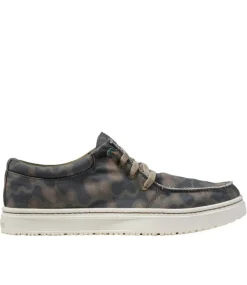 New L.L.Bean "Men's Higgins Beach 4-Eye Slip-Ons, Print" DeepOliveCamo