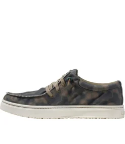 New L.L.Bean "Men's Higgins Beach 4-Eye Slip-Ons, Print" DeepOliveCamo