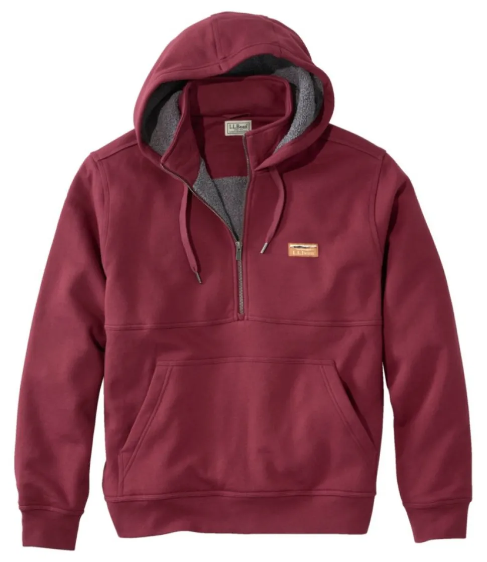 Fashion L.L.Bean "Men's Katahdin Iron Works® Half-Zip Sweatshirt, Hooded, Fleece-Lined"