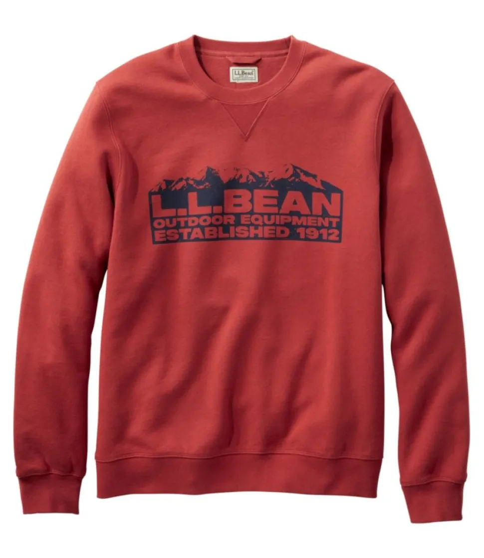 Cheap L.L.Bean "Men's Katahdin Iron Works® Sweatshirt, Crewneck, Graphic" LightMahogany/OutdoorEquipment