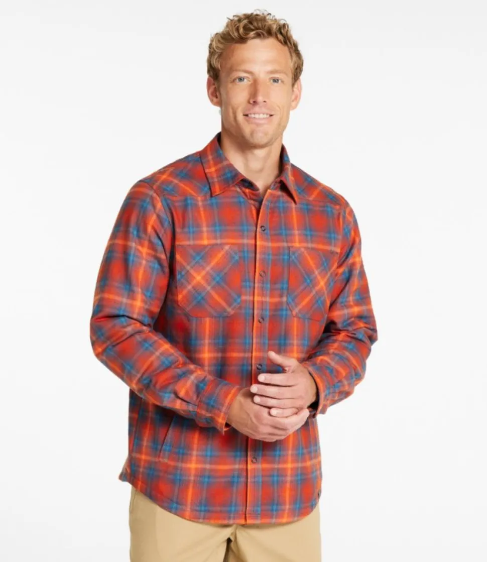 Hot L.L.Bean "Men's Katahdin Performance Flannel Shirt-Jacket, Hi-Pile Fleece-Lined Plaid"