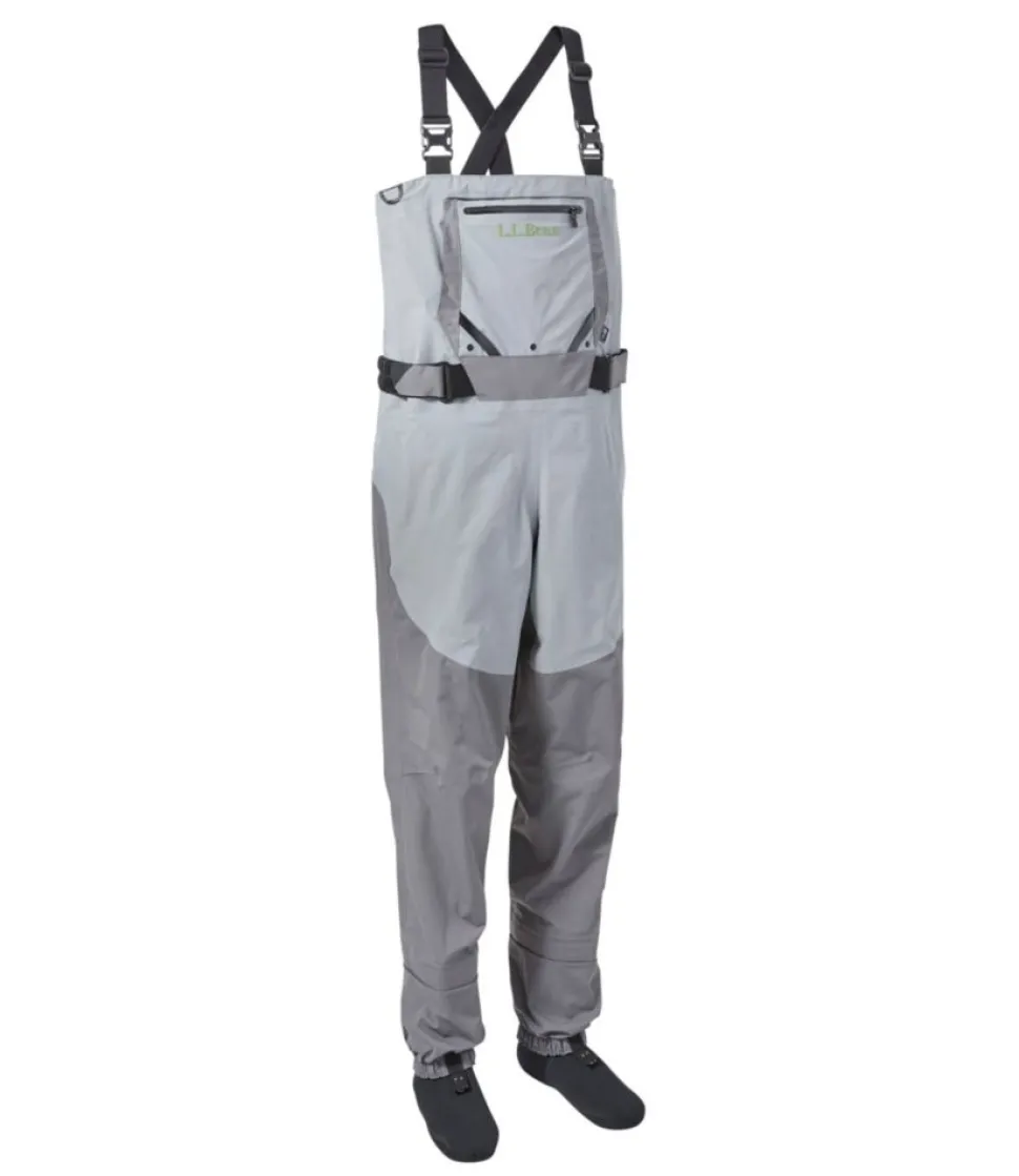 New L.L.Bean "Men's Kennebec Stockingfoot Waders with Super Seam" MineralGray/Asphalt
