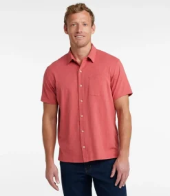 Best Sale L.L.Bean "Men's Lakewashed Performance Shirts, Button-Front Shirt, Short-Sleeve"