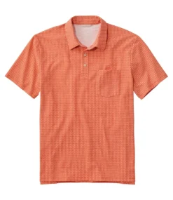 New L.L.Bean "Men's Lakewashed Performance Polo, Short-Sleeve, Print"