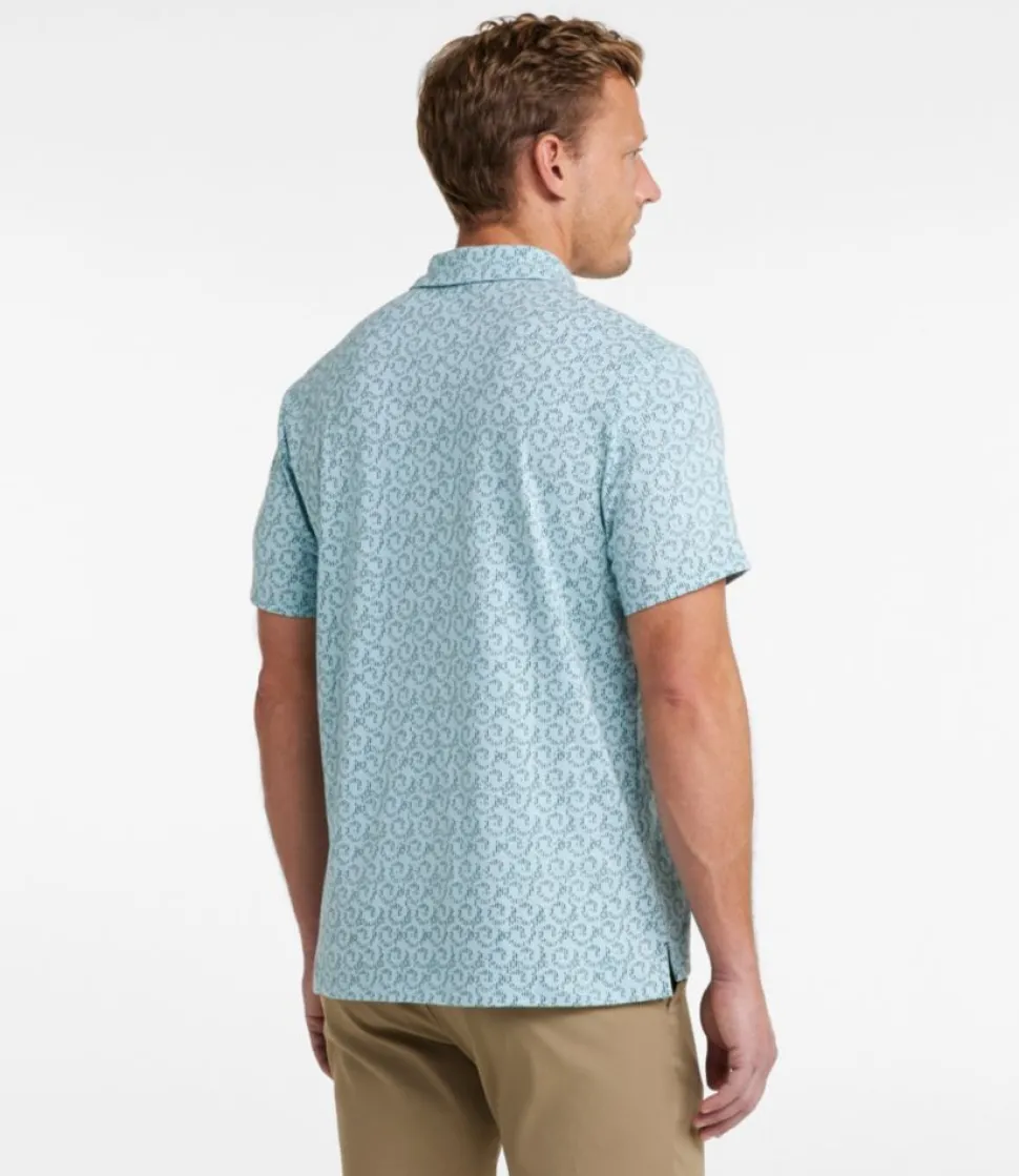 New L.L.Bean "Men's Lakewashed Performance Polo, Short-Sleeve, Print"