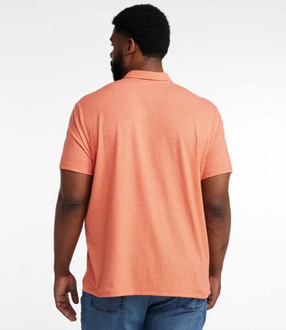 New L.L.Bean "Men's Lakewashed Performance Polo, Short-Sleeve, Print"
