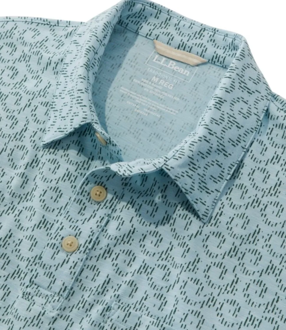 New L.L.Bean "Men's Lakewashed Performance Polo, Short-Sleeve, Print"