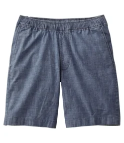Cheap L.L.Bean "Men's Lakewashed® Stretch Shorts, Pull-On, Chambray, 8"" DarkChambray