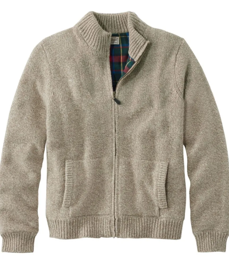 Clearance L.L.Bean "Men's Classic Ragg Wool Sweater, Full-Zip Flannel-Lined"
