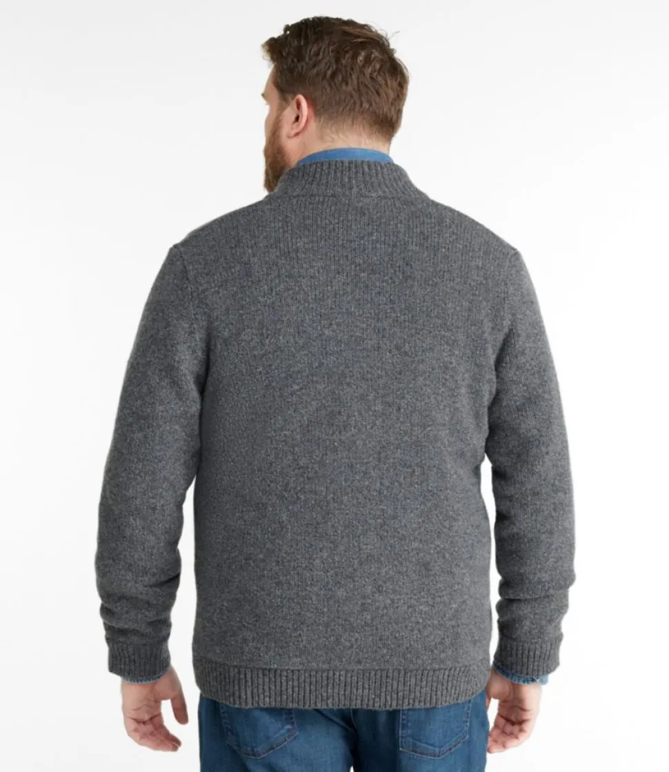 Clearance L.L.Bean "Men's Classic Ragg Wool Sweater, Full-Zip Flannel-Lined"