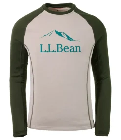 Fashion L.L.Bean "Men's Heavyweight Base Layer Crew, Long-Sleeve Graphic" ForestShade