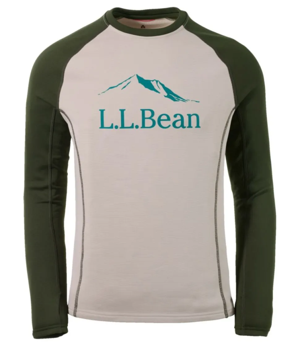 Fashion L.L.Bean "Men's Heavyweight Base Layer Crew, Long-Sleeve Graphic" ForestShade