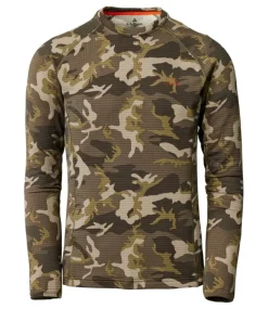 Cheap L.L.Bean "Men's Heavyweight Base Layer Crew Top, Print" KelpGreenCamo
