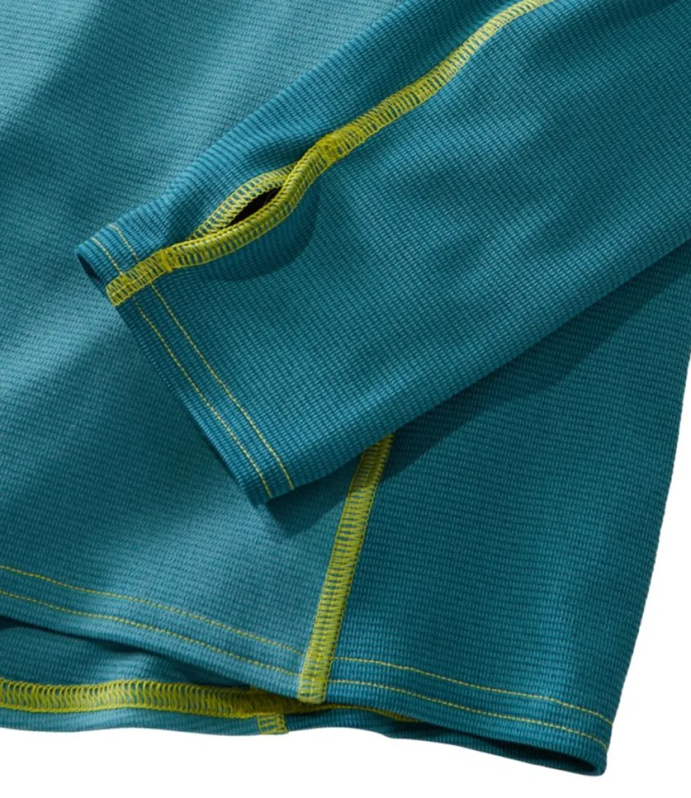 Outlet L.L.Bean "Men's Midweight Base Layer, 1/4 Zip Color Block" MallardTeal