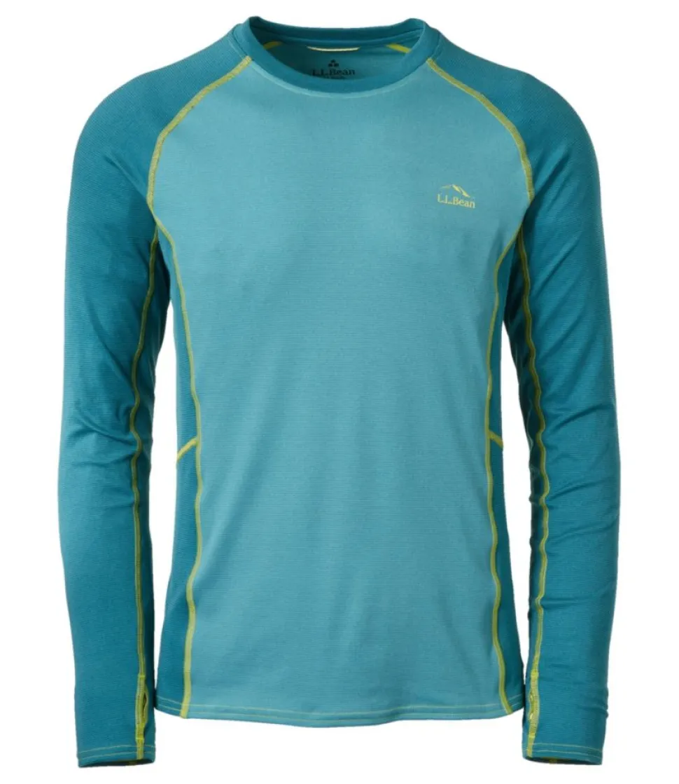 Best L.L.Bean "Men's Midweight Base Layer Crew, Long-Sleeve Color Block" MallardTeal