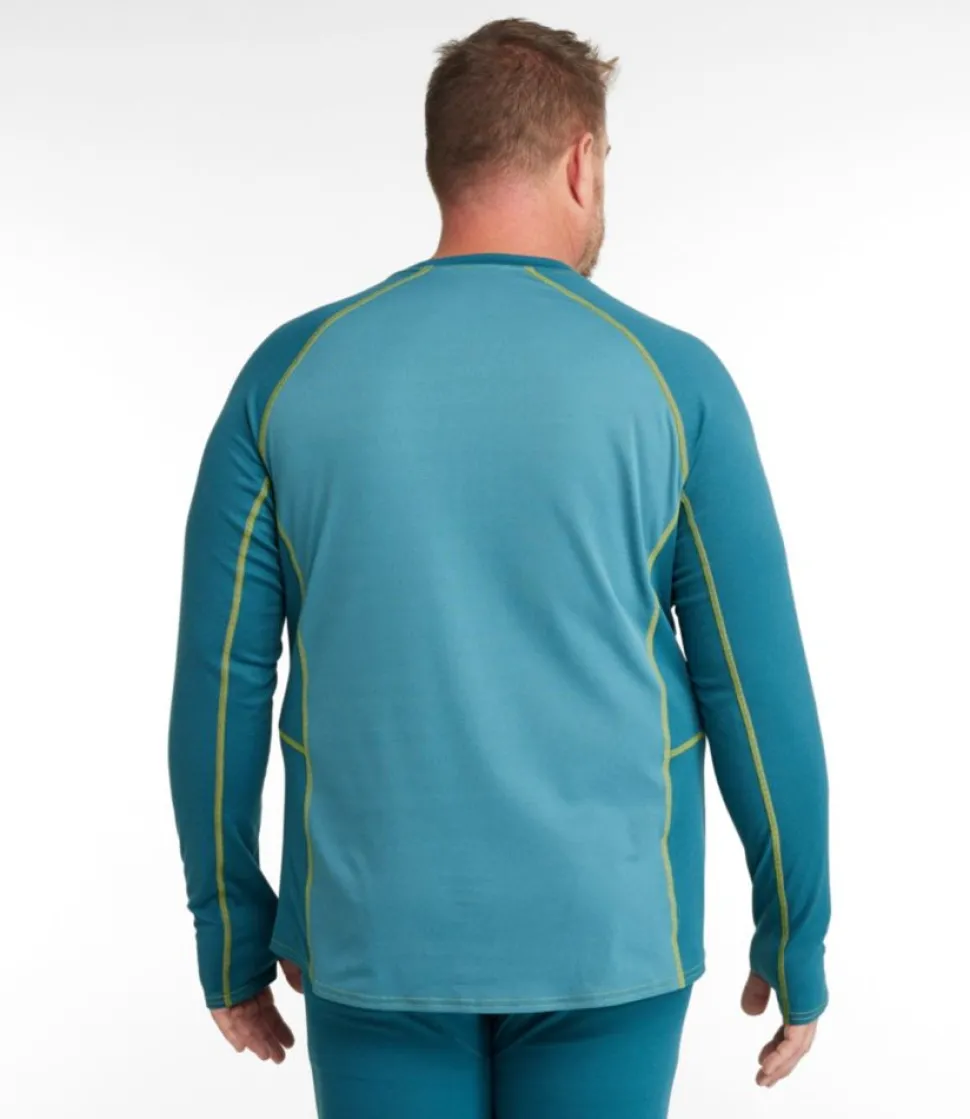 Best L.L.Bean "Men's Midweight Base Layer Crew, Long-Sleeve Color Block" MallardTeal