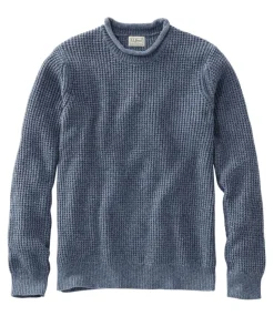 New L.L.Bean "Men's Organic Cotton Waffle Sweater, Rollneck Crew"