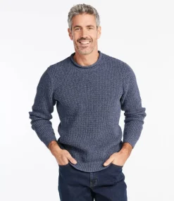 New L.L.Bean "Men's Organic Cotton Waffle Sweater, Rollneck Crew"