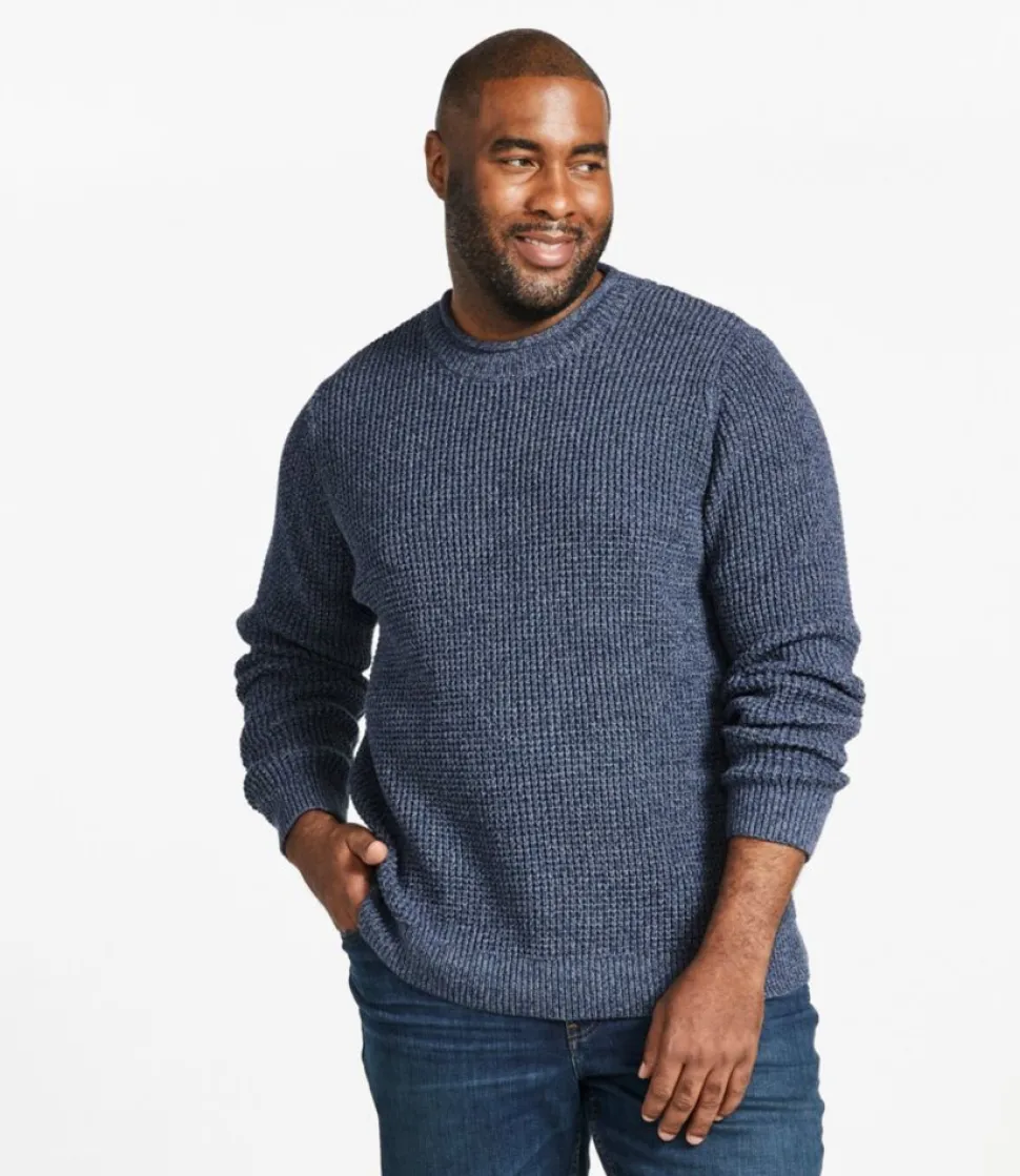 New L.L.Bean "Men's Organic Cotton Waffle Sweater, Rollneck Crew"