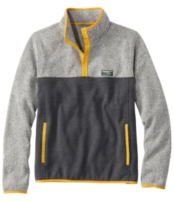 Hot L.L.Bean "Men's Sweater Fleece Pullover, Colorblock" DarkMarineBlue/CadetBlue