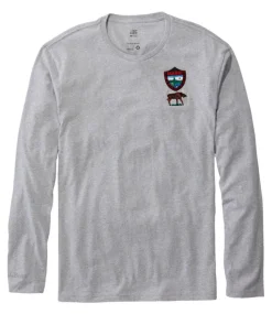 Hot L.L.Bean "Men's MIF&W Tee, Long-Sleeve Moose" LightHeatherGrey
