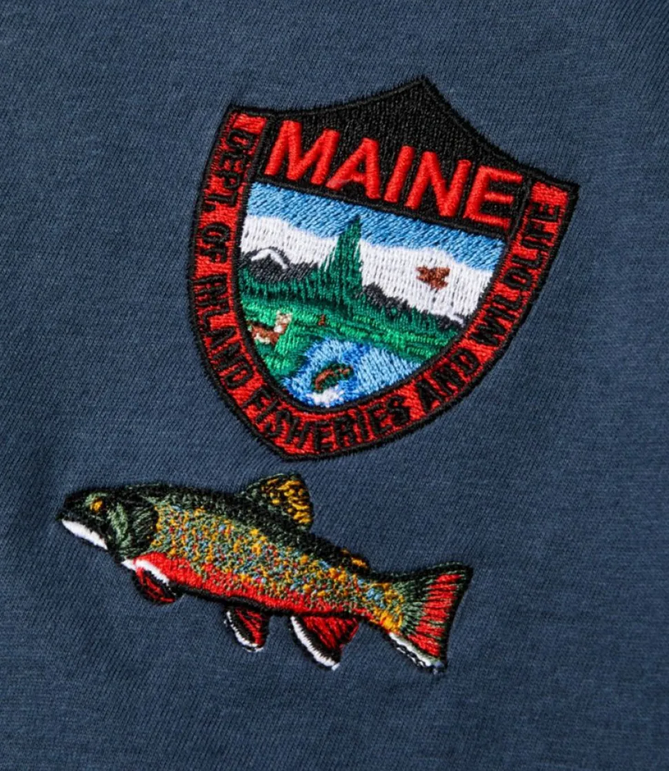Cheap L.L.Bean "Men's MIF&W Tee, Long-Sleeve Brook Trout" Indigo