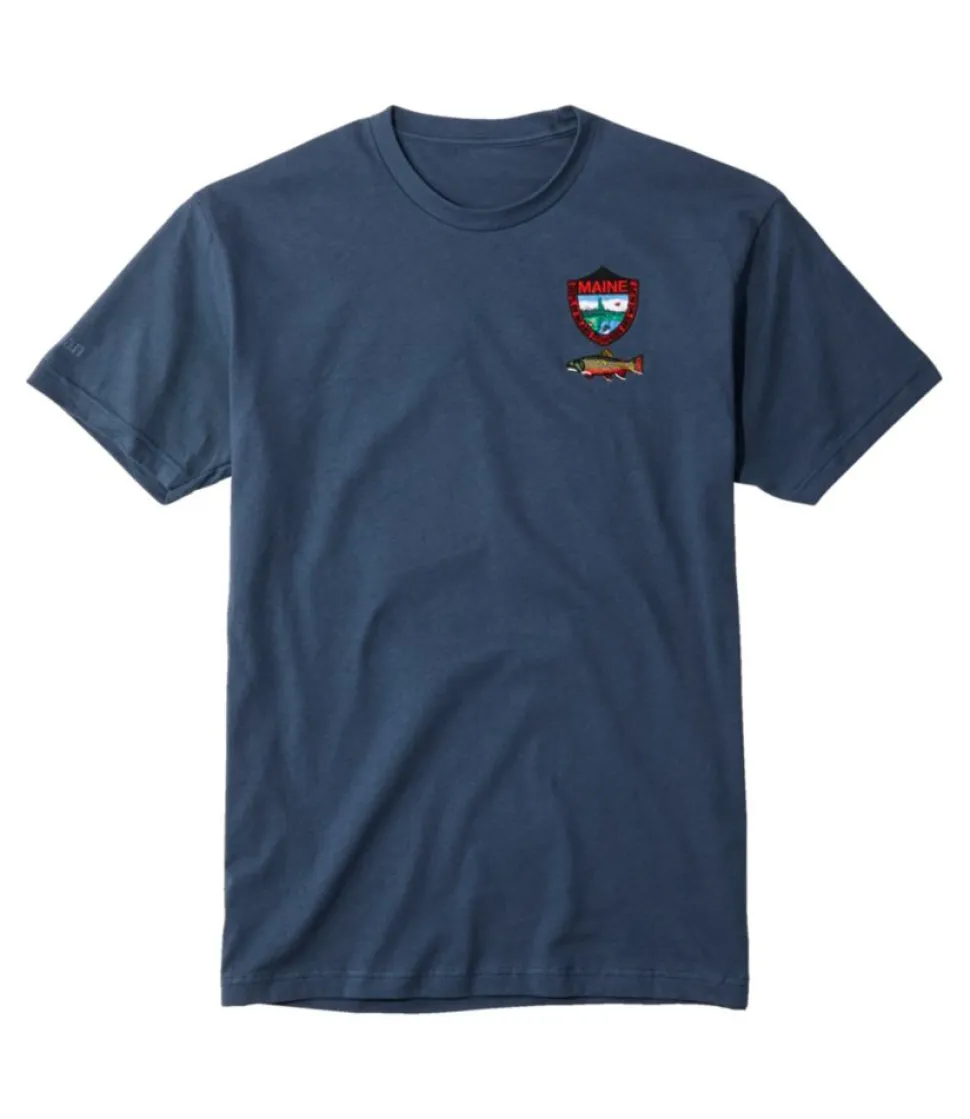 New L.L.Bean "Men's MIF&W Tee, Short-Sleeve Brook Trout" Indigo