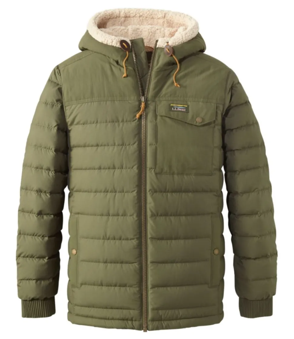 Cheap L.L.Bean "Men's Mountain Classic Down Hooded Jacket, Sherpa-Lined"