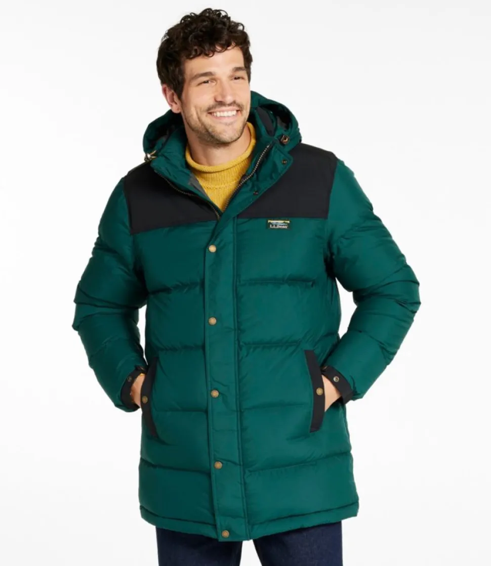 Online L.L.Bean "Men's Mountain Classic Down Parka, Colorblock" DarkPine/Black