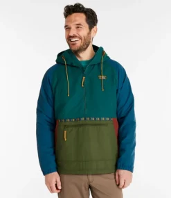 Clearance L.L.Bean "Men's Mountain Classic Insulated Anorak, Multi-Color" Spruce/TuscanOlive