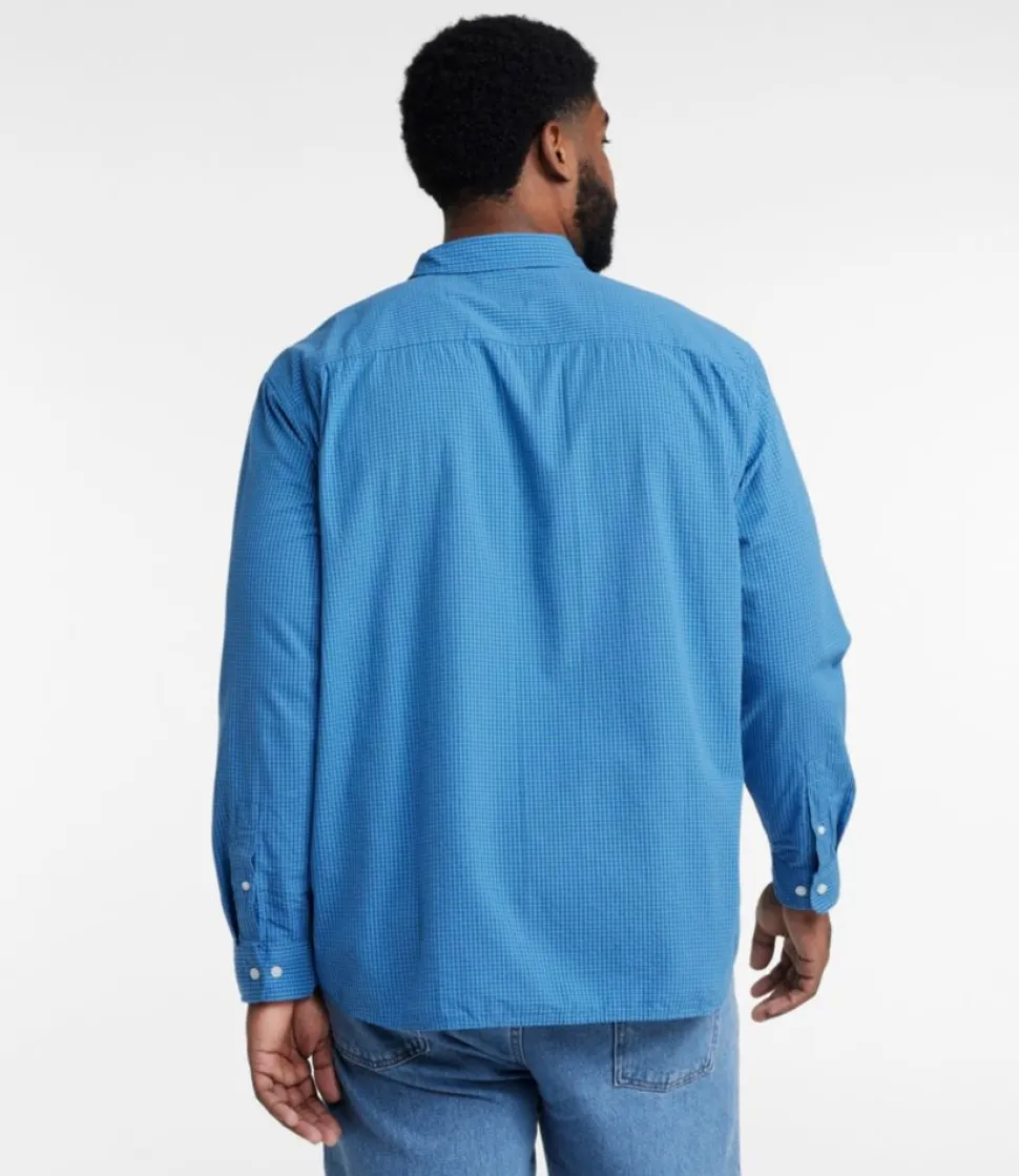Clearance L.L.Bean "Men's Organic Cotton Seersucker Shirt, Long-Sleeve, Traditional Fit, Plaid"