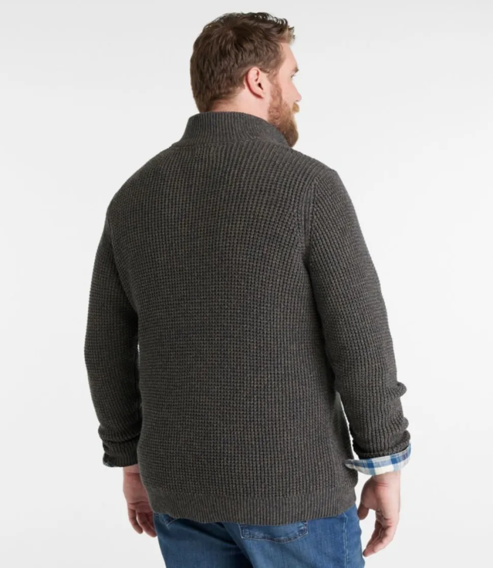 Cheap L.L.Bean "Men's Organic Cotton Waffle Sweater, Quarter Zip"