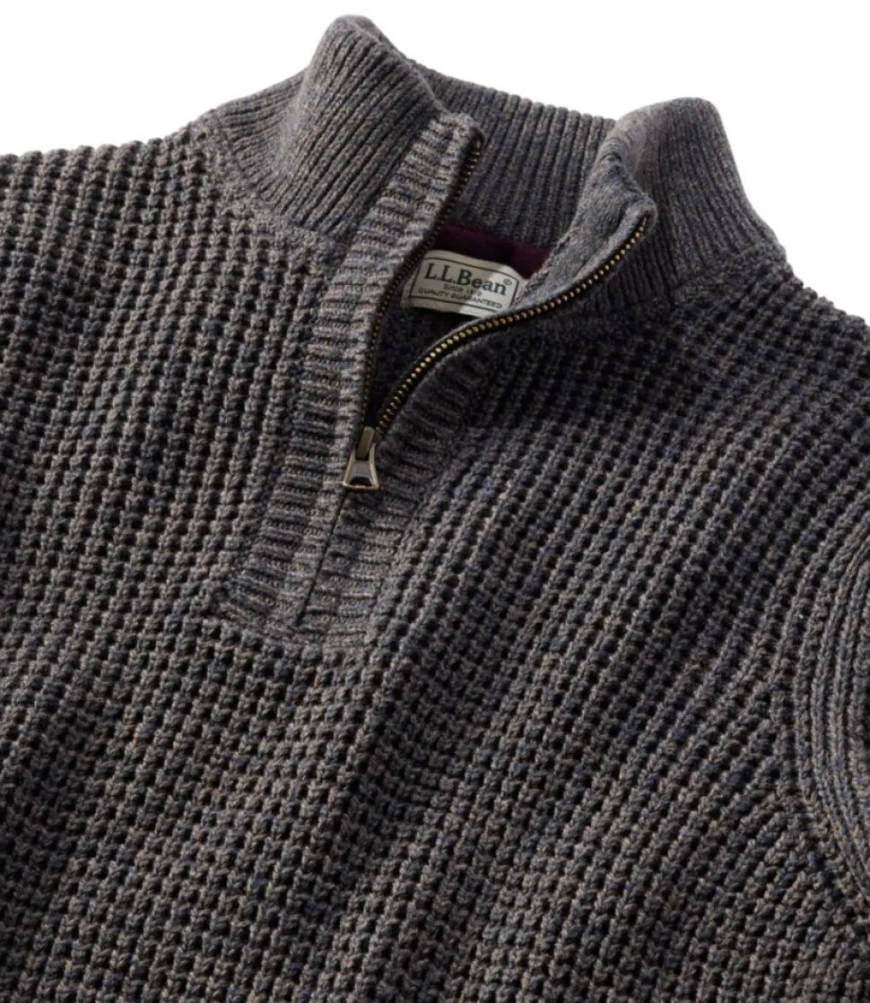 Cheap L.L.Bean "Men's Organic Cotton Waffle Sweater, Quarter Zip"