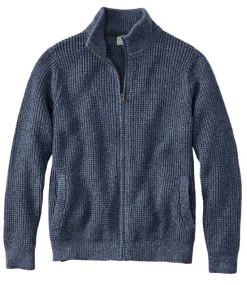 Clearance L.L.Bean "Men's Organic Cotton Waffle Sweater, Full Zip"