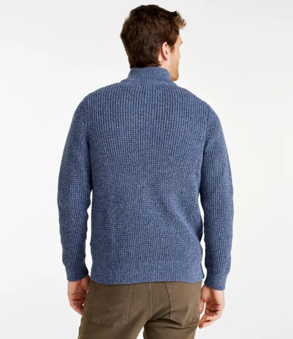 Clearance L.L.Bean "Men's Organic Cotton Waffle Sweater, Full Zip"