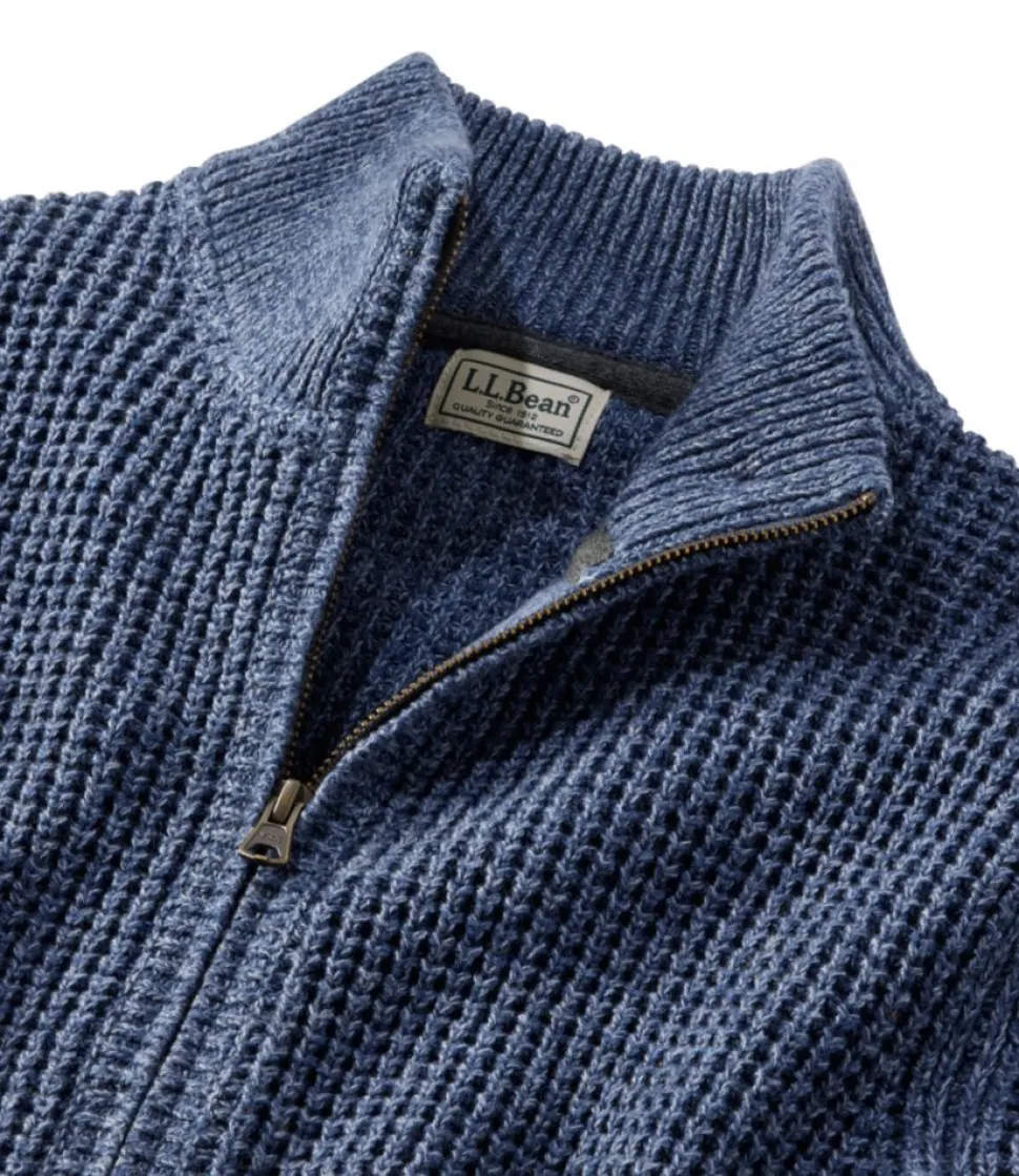 Clearance L.L.Bean "Men's Organic Cotton Waffle Sweater, Full Zip"