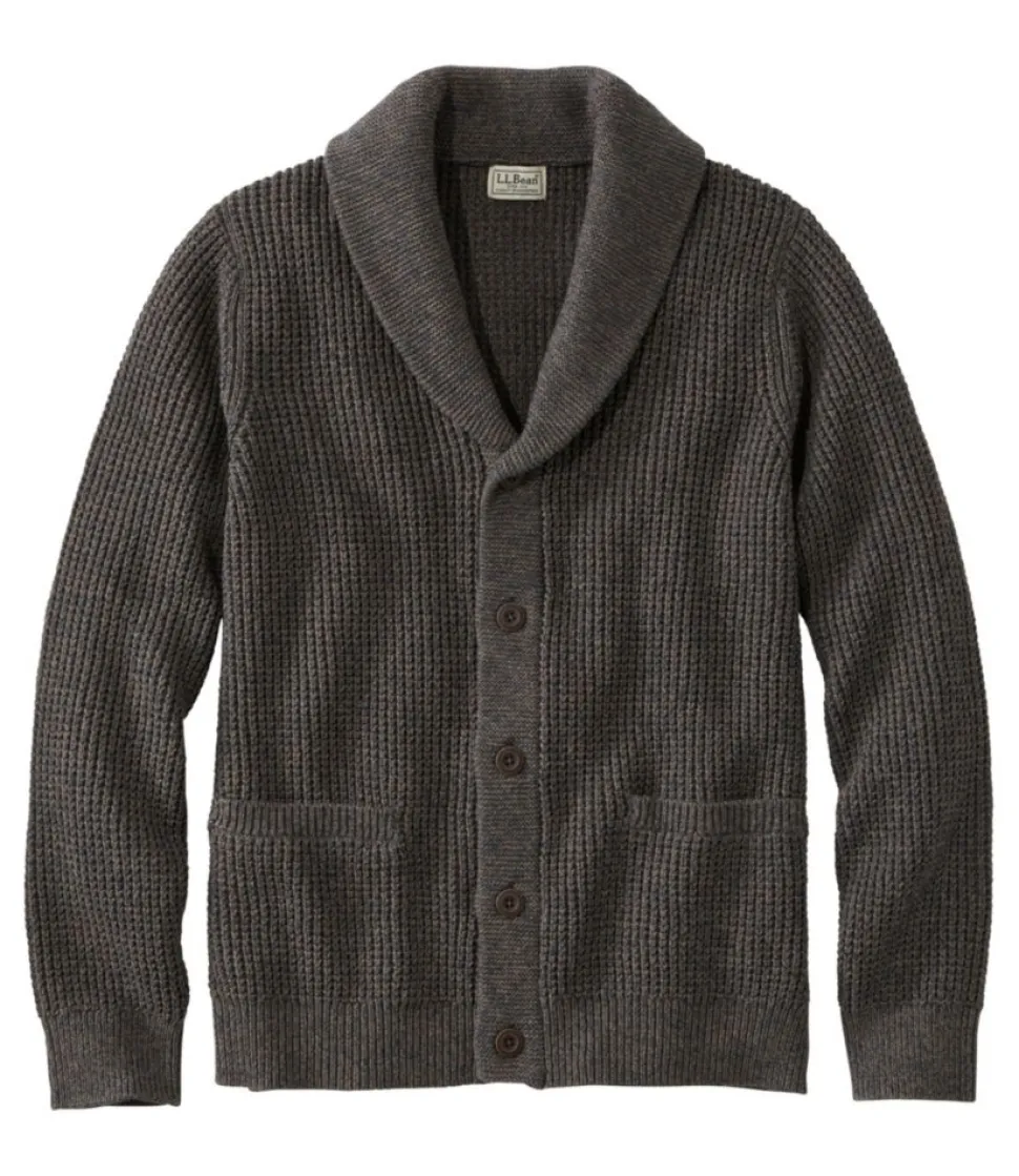 Shop L.L.Bean "Men's Organic Cotton Waffle Sweater, Cardigan"