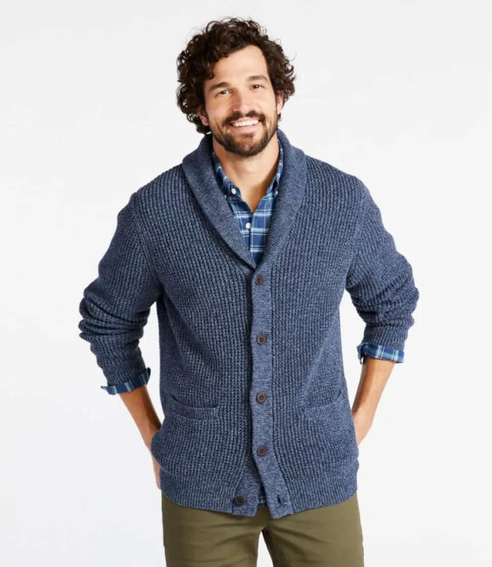 Shop L.L.Bean "Men's Organic Cotton Waffle Sweater, Cardigan"