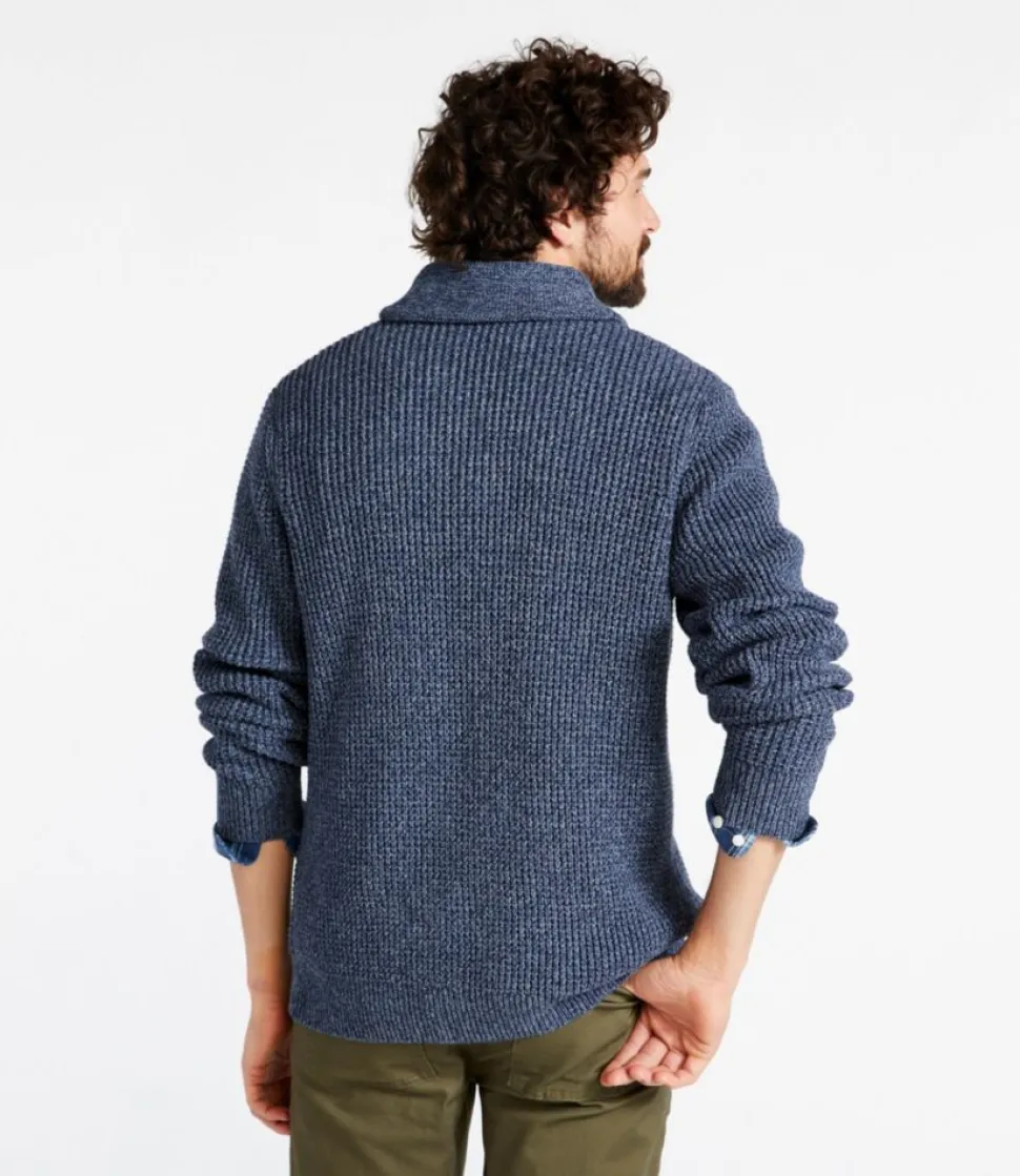 Shop L.L.Bean "Men's Organic Cotton Waffle Sweater, Cardigan"