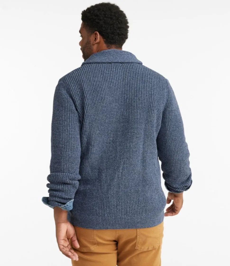 Shop L.L.Bean "Men's Organic Cotton Waffle Sweater, Cardigan"