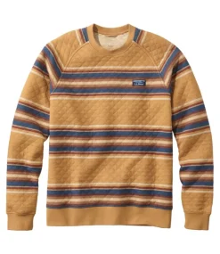Flash Sale L.L.Bean "Men's Quilted Sweatshirt, Crewneck, Stripe" BarleyMulti