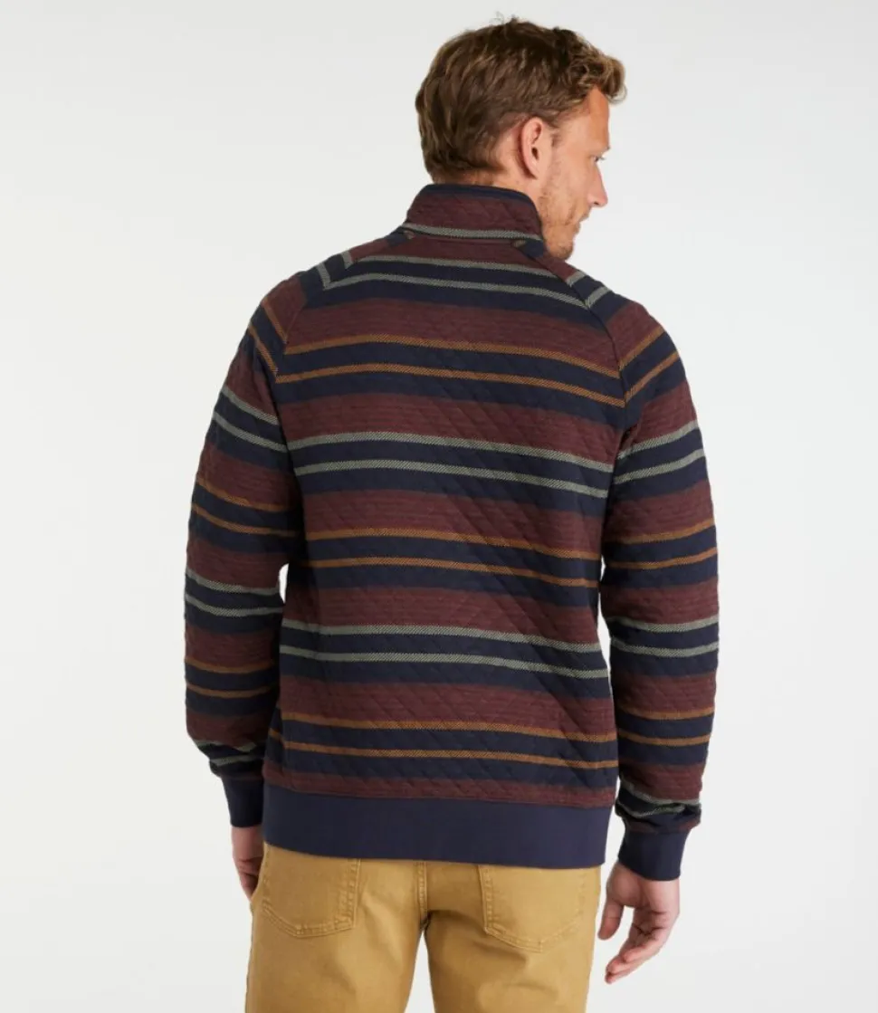 Outlet L.L.Bean "Men's Quilted Sweatshirt, Mockneck, Stripe"