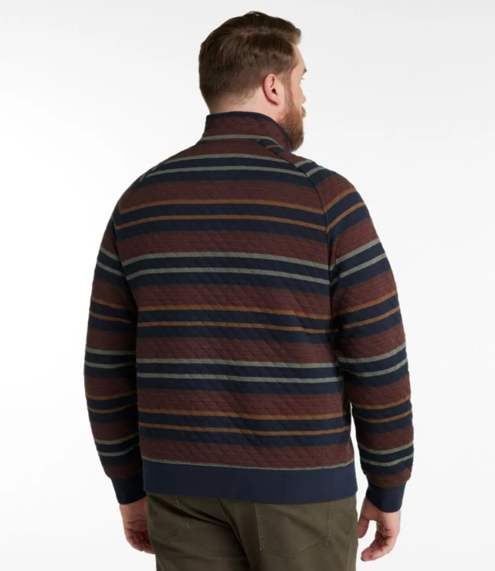 Outlet L.L.Bean "Men's Quilted Sweatshirt, Mockneck, Stripe"