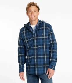 Discount L.L.Bean "Men's Scotch Plaid Flannel Hooded Shirt, Slightly Fitted"