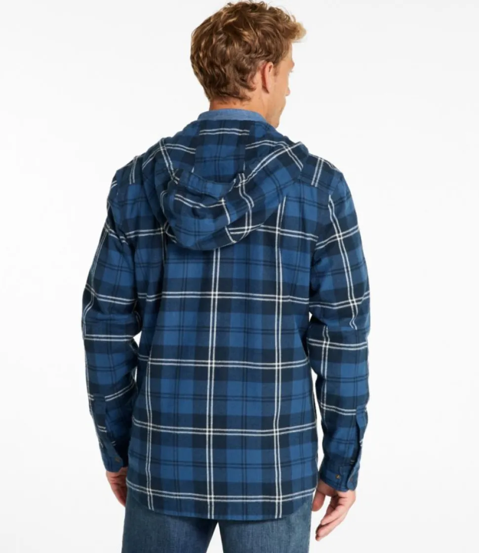Discount L.L.Bean "Men's Scotch Plaid Flannel Hooded Shirt, Slightly Fitted"