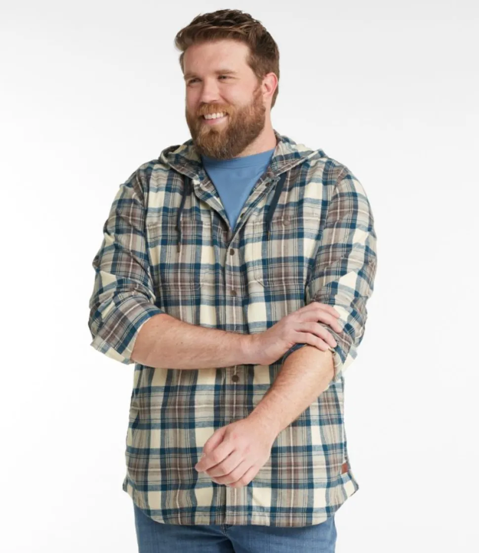 Discount L.L.Bean "Men's Scotch Plaid Flannel Hooded Shirt, Slightly Fitted"