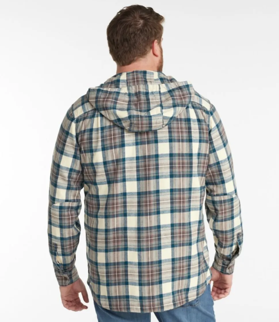 Discount L.L.Bean "Men's Scotch Plaid Flannel Hooded Shirt, Slightly Fitted"