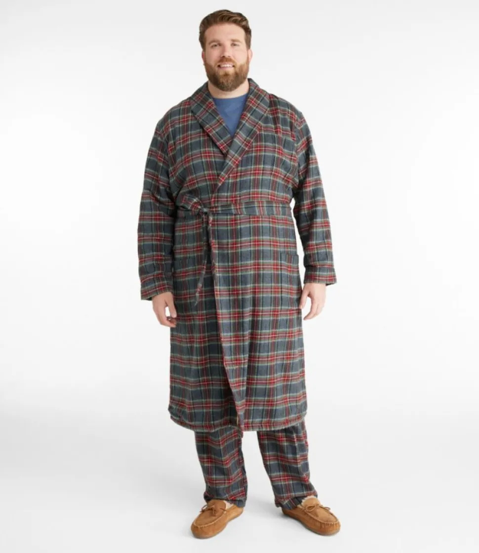 Hot L.L.Bean "Men's Scotch Plaid Flannel Robe, Sherpa-Lined"