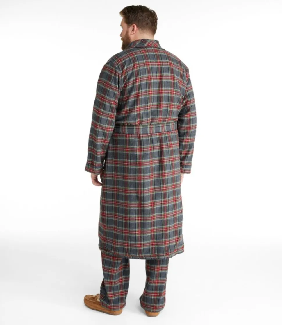 Hot L.L.Bean "Men's Scotch Plaid Flannel Robe, Sherpa-Lined"